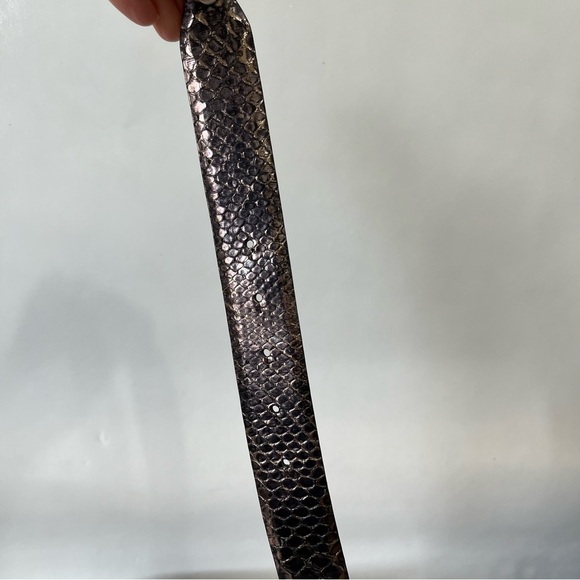 Orciani Snake Skin Belt Rhinestone Crystal Buckle Italy 90